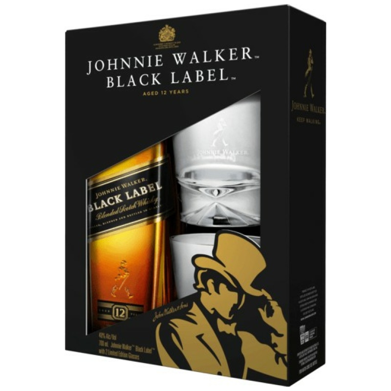 Johnnie Walker Black Gift Set 750ml